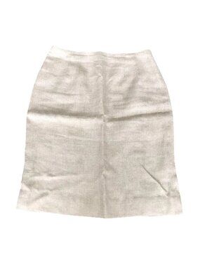 Sylvia Heisel 100% Linen Beige Oatmeal Cream Pencil Knee-Length Skirt Size Small